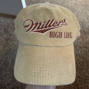 Corduroy Miller High Life snap back hat